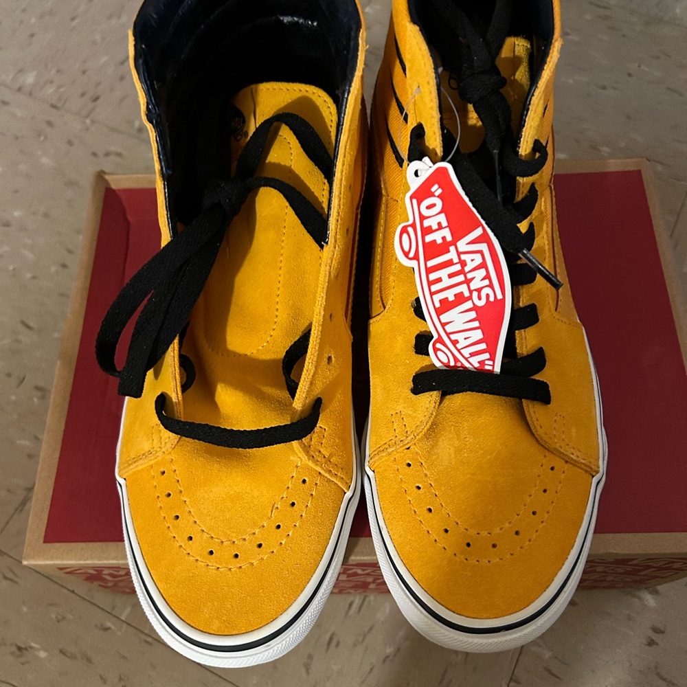 Vans SK8-Hi Sport Stripes Cadmium yellow Black.